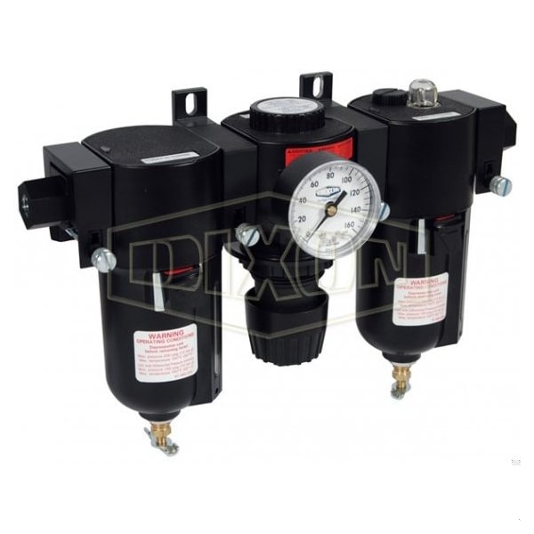 Wilkerson by Standard Combination Unit with Sight Glass, 3/8 in NPT Port, 60 SCFM Flow Rate, Zinc Bo